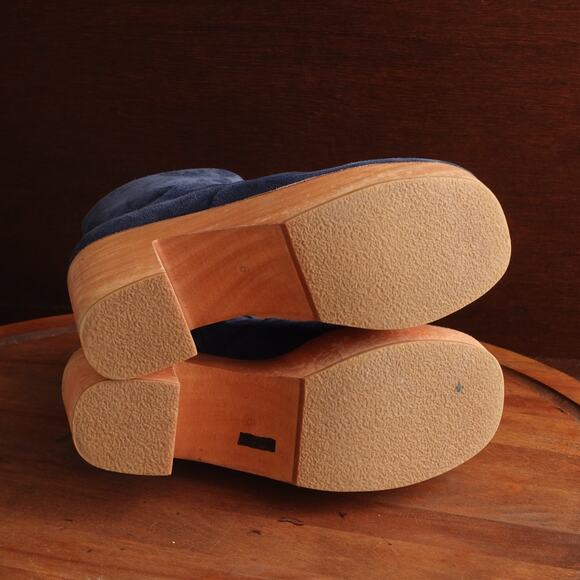 Charlotte Stone Boots Womens SZ 6 Blue Suede Paz Clog Preppy Indie Festival Boho - Picture 9 of 14